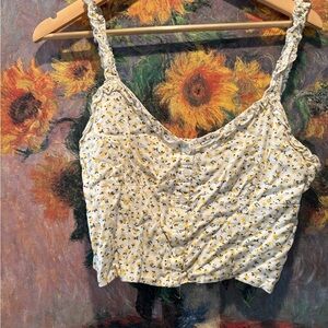 Sunflower Print Women's Crop Top